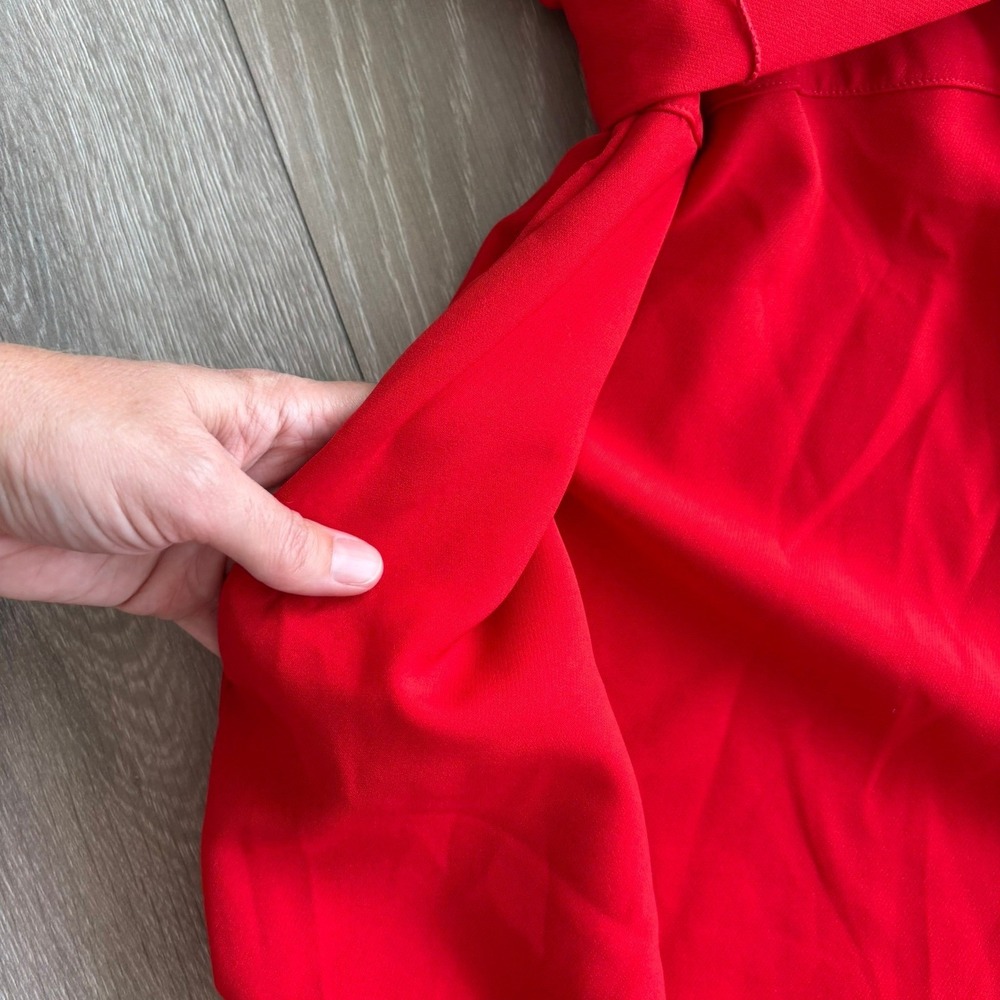 Lane Bryant Red Wide Leg Jumpsuit Short Sleeve Belted Pockets Size 24L - Picture 8 of 12
